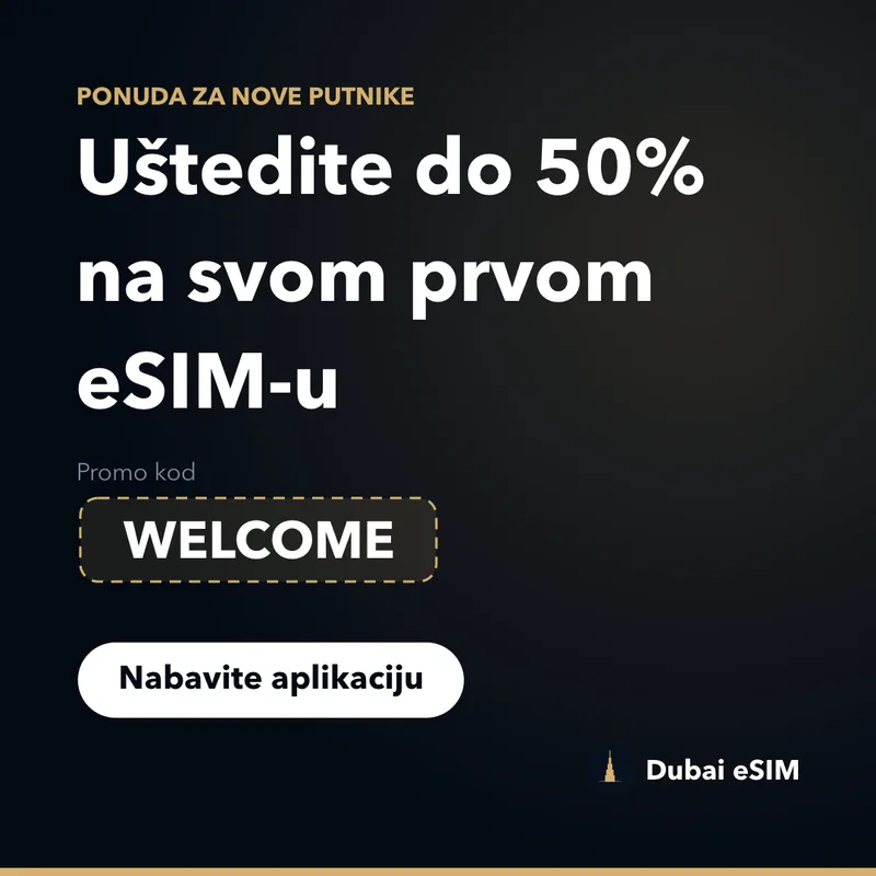 Dubai eSIM promo kod — do 50% popusta uz WELCOME