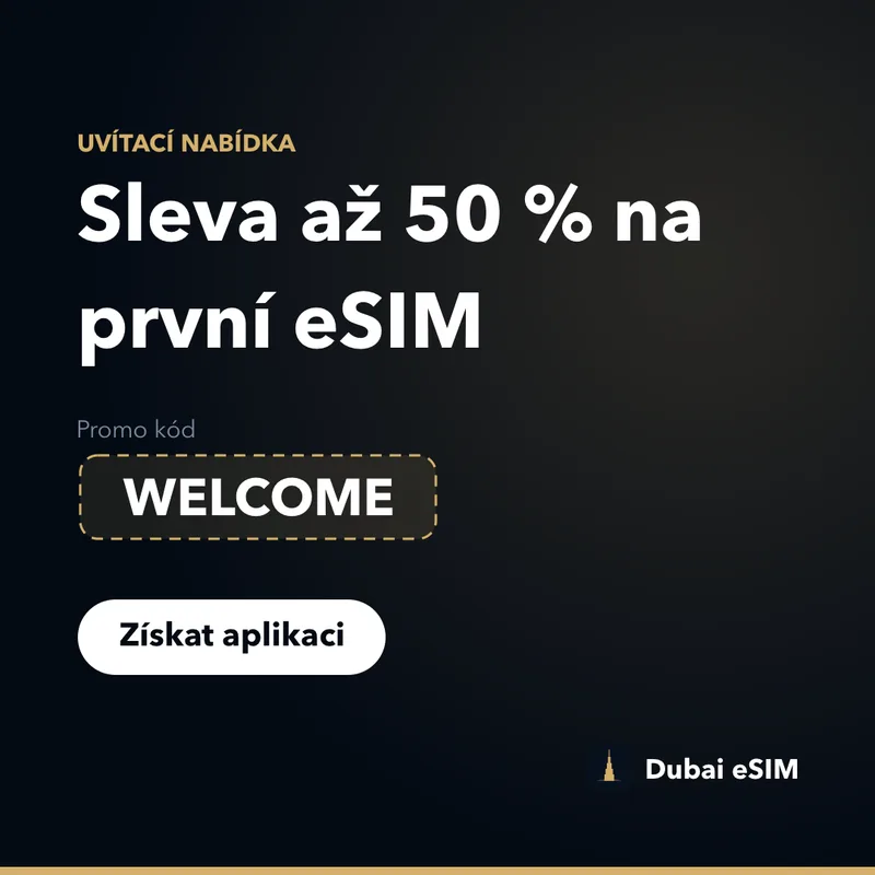 Promo kód Dubai eSIM — sleva až 50 % s kódem WELCOME