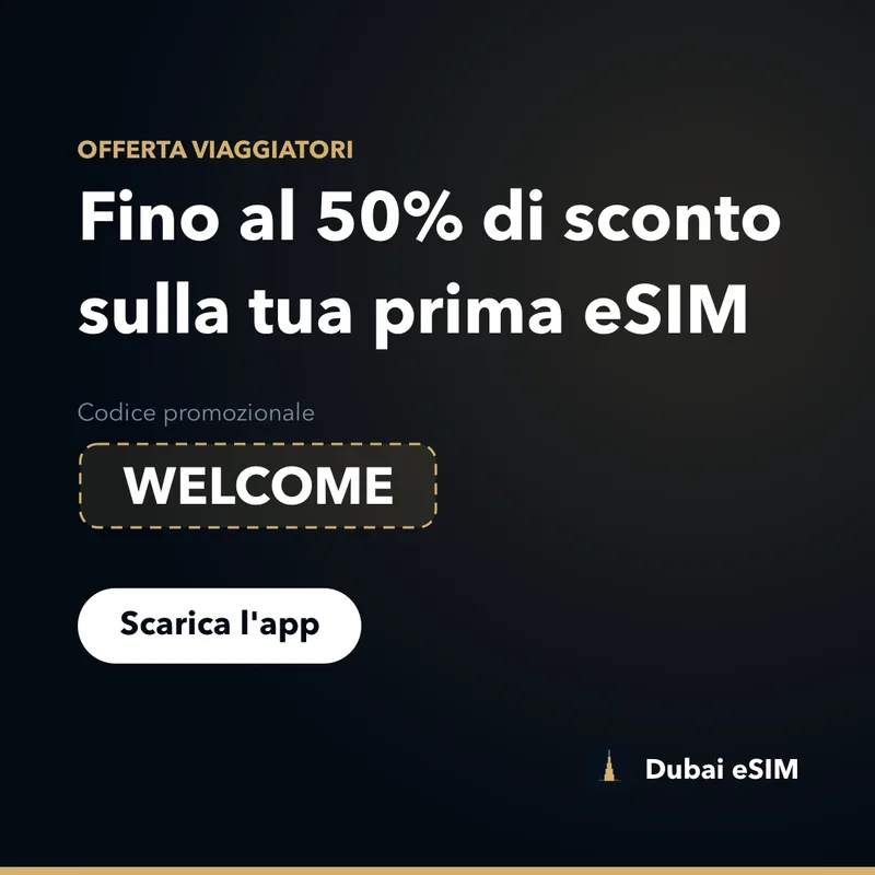 Codice promo Dubai eSIM: fino al 50% con WELCOME