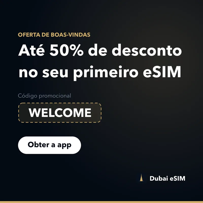 Código promocional Dubai eSIM: até 50% com WELCOME