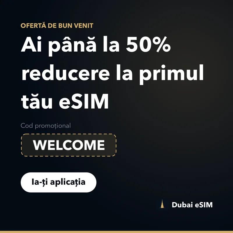 Cod promoțional Dubai eSIM — până la 50% cu WELCOME