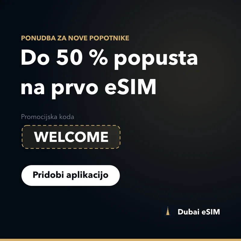 Promocijska koda Dubai eSIM — do 50 % popusta z WELCOME