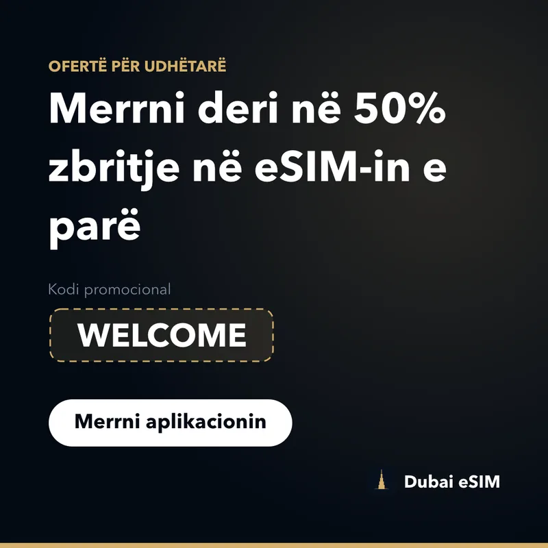 Kodi promocional Dubai eSIM — deri në 50% ulje me WELCOME