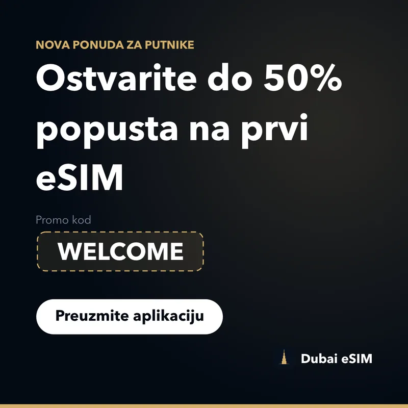 Dubai eSIM promo kod — do 50% popusta uz WELCOME