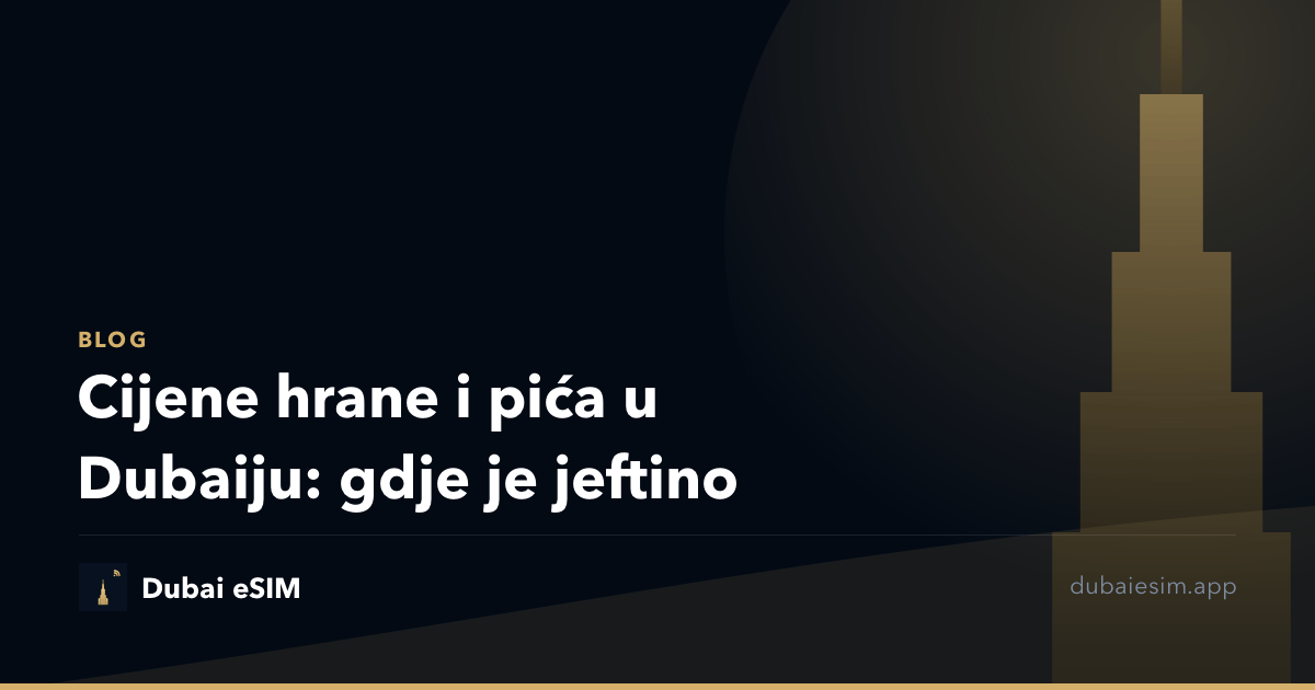 Cijene hrane i pića u Dubaiju: gdje je jeftino