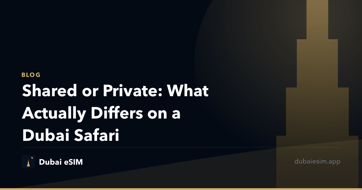 Shared or Private: What Actually Differs on a Dubai Safari