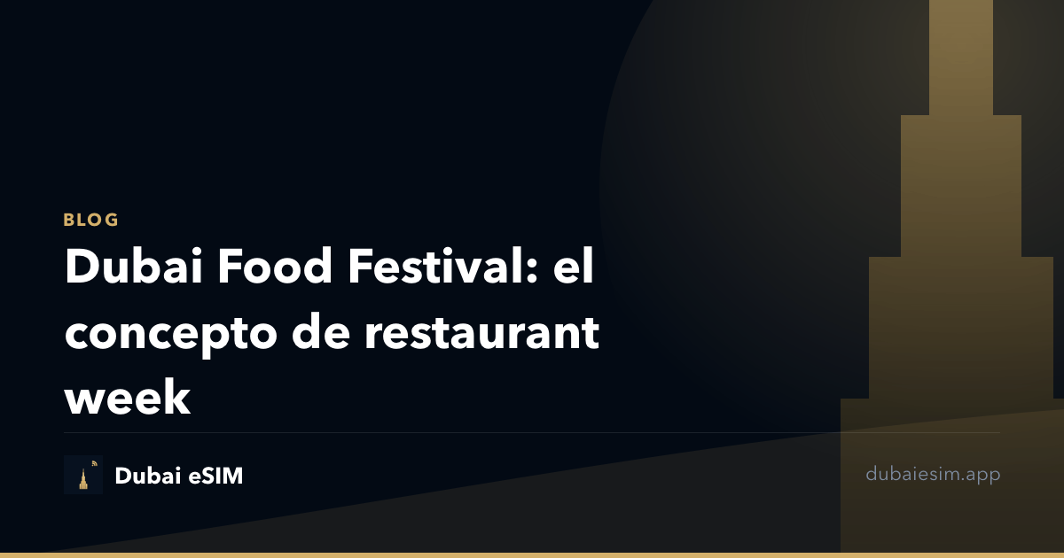 Dubai Food Festival: el concepto de restaurant week