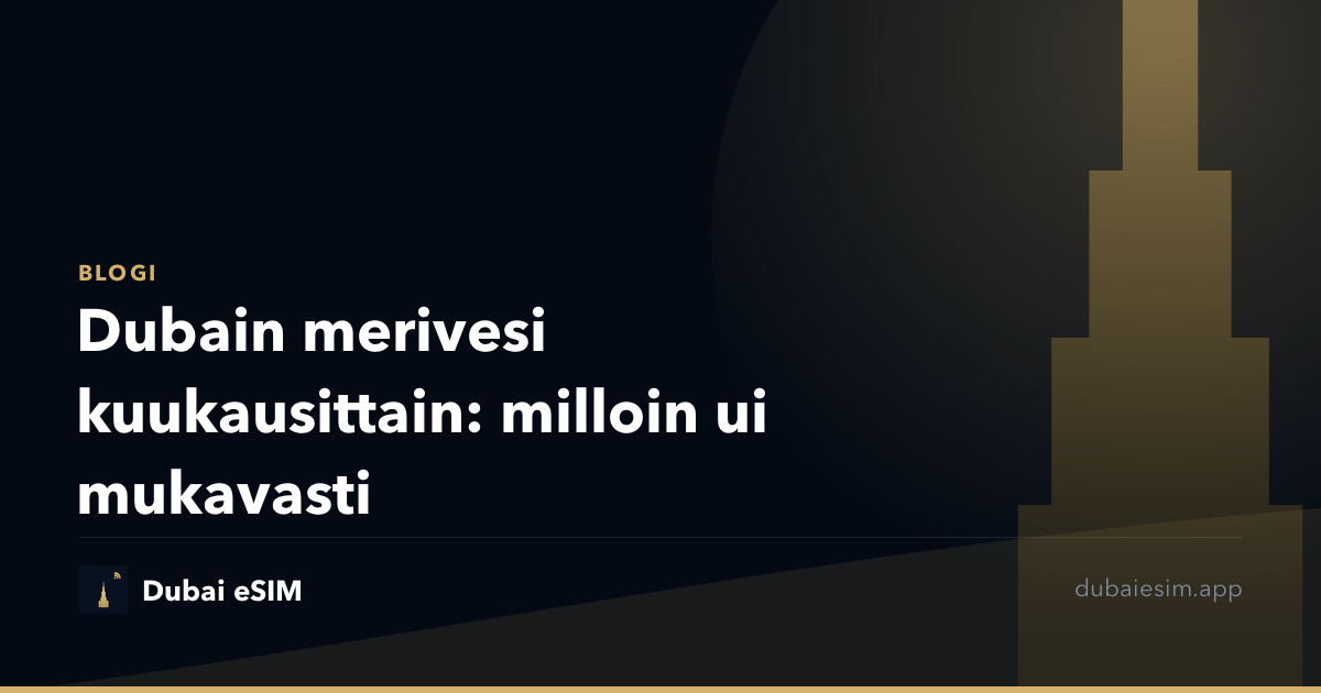 Dubain merivesi kuukausittain: milloin ui mukavasti