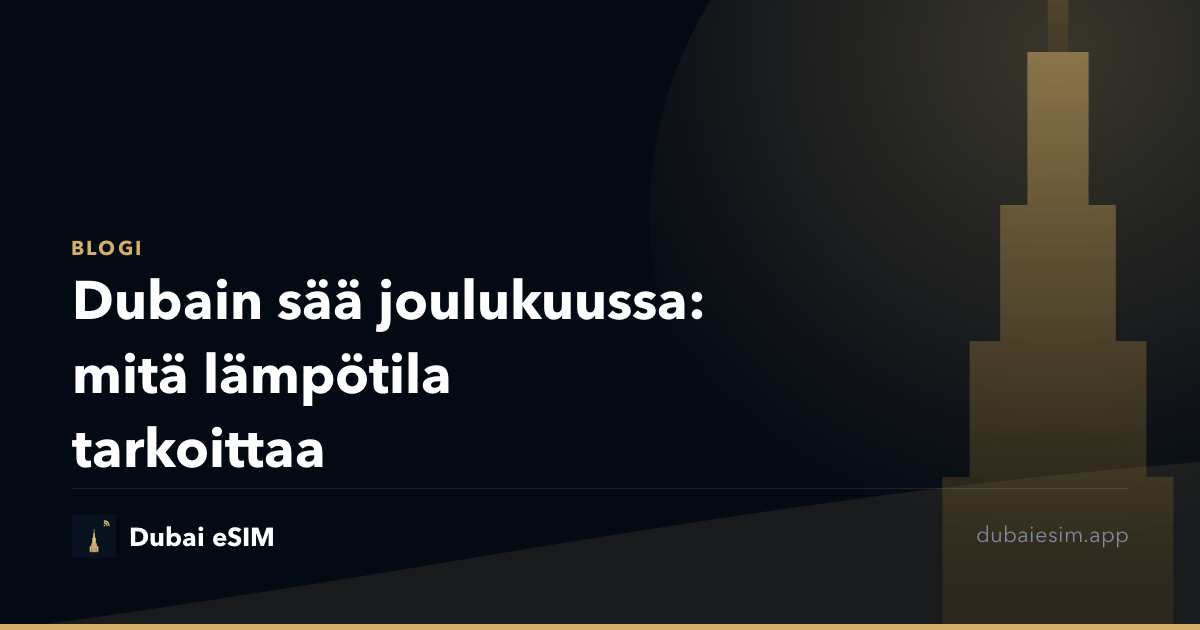 Dubain sää joulukuussa: mitä lämpötila tarkoittaa