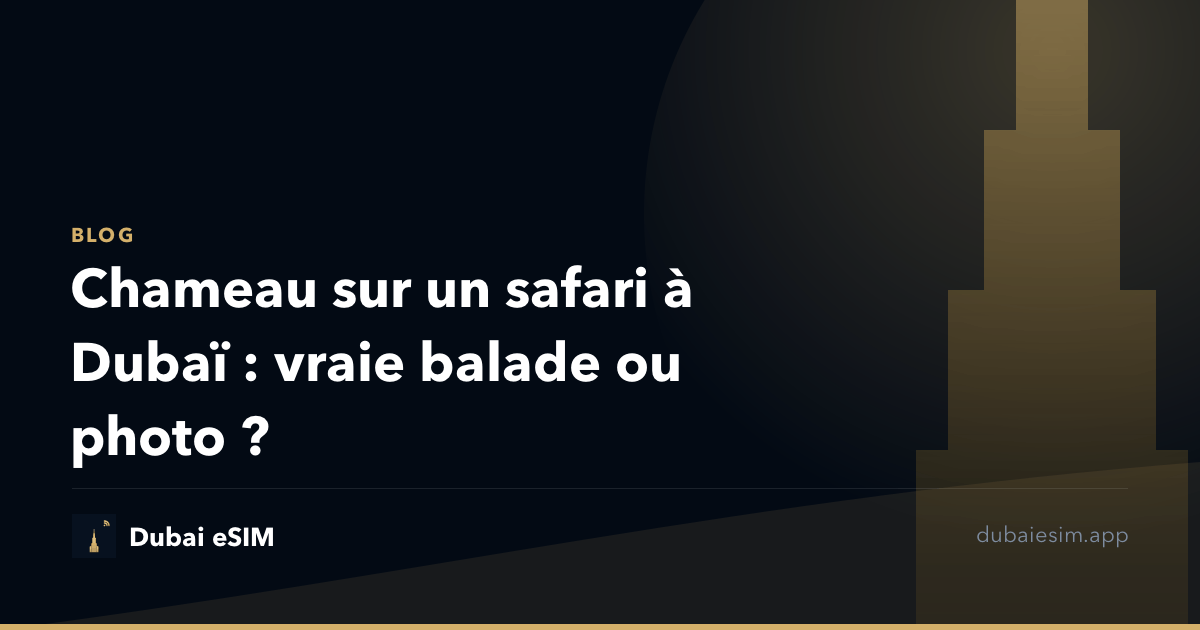 Chameau sur un safari à Dubaï : vraie balade ou photo ?