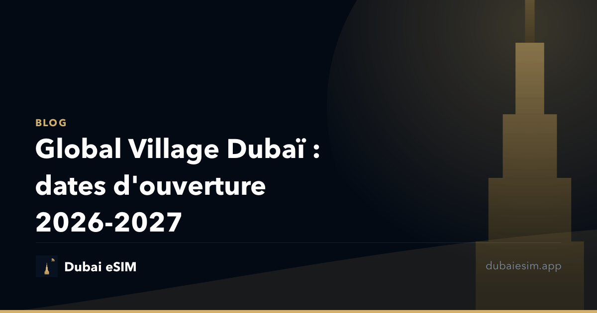 Global Village Dubaï : dates d'ouverture 2026-2027