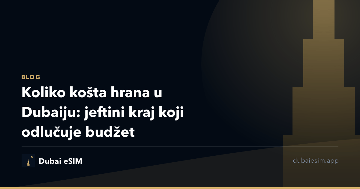 Koliko košta hrana u Dubaiju: jeftini kraj koji odlučuje budžet