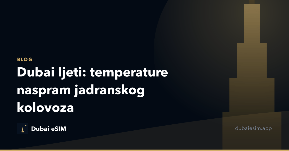 Dubai ljeti: temperature naspram jadranskog kolovoza