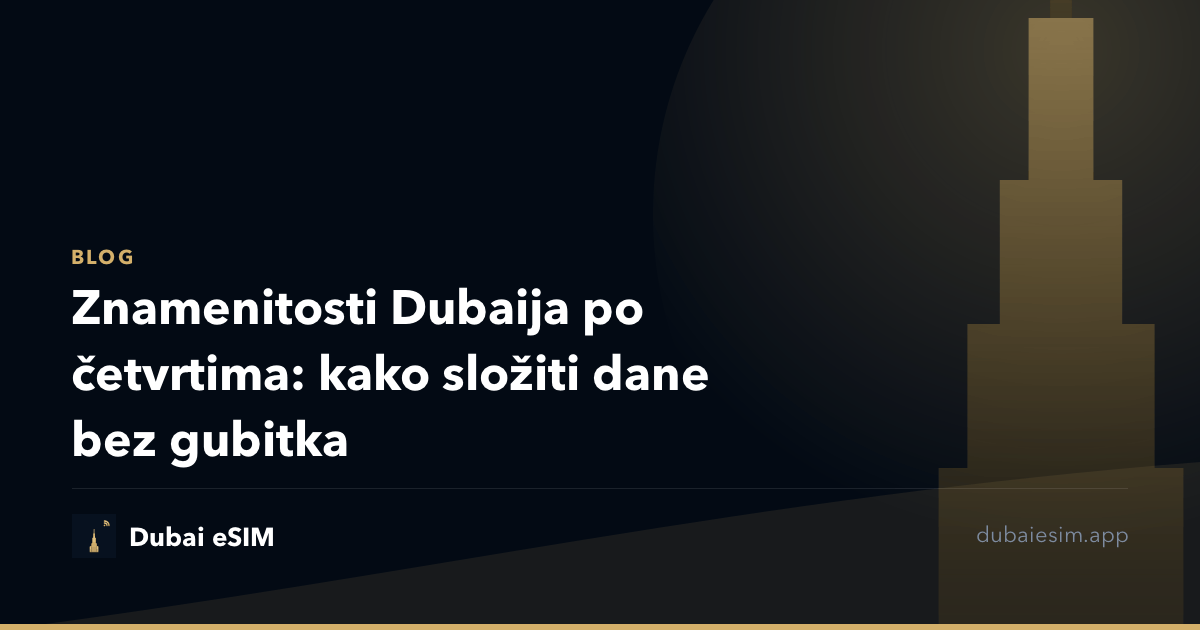 Znamenitosti Dubaija po četvrtima: kako složiti dane bez gubitka