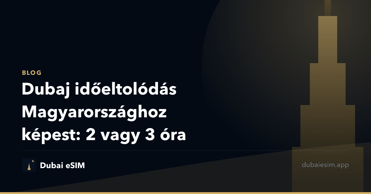 Dubaj időeltolódás Magyarországhoz képest: 2 vagy 3 óra