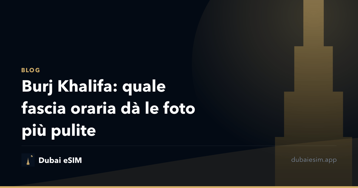 Burj Khalifa: quale fascia oraria dà le foto più pulite
