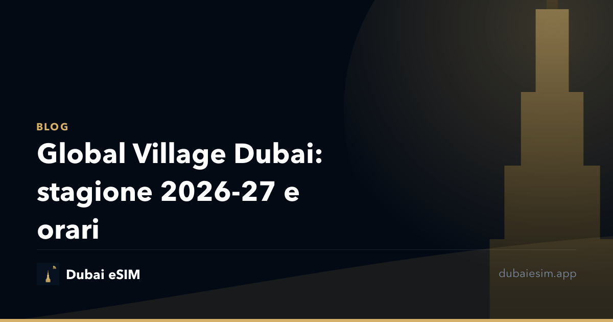 Global Village Dubai: stagione 2026-27 e orari