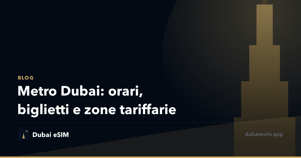 Metro Dubai: orari, biglietti e zone tariffarie