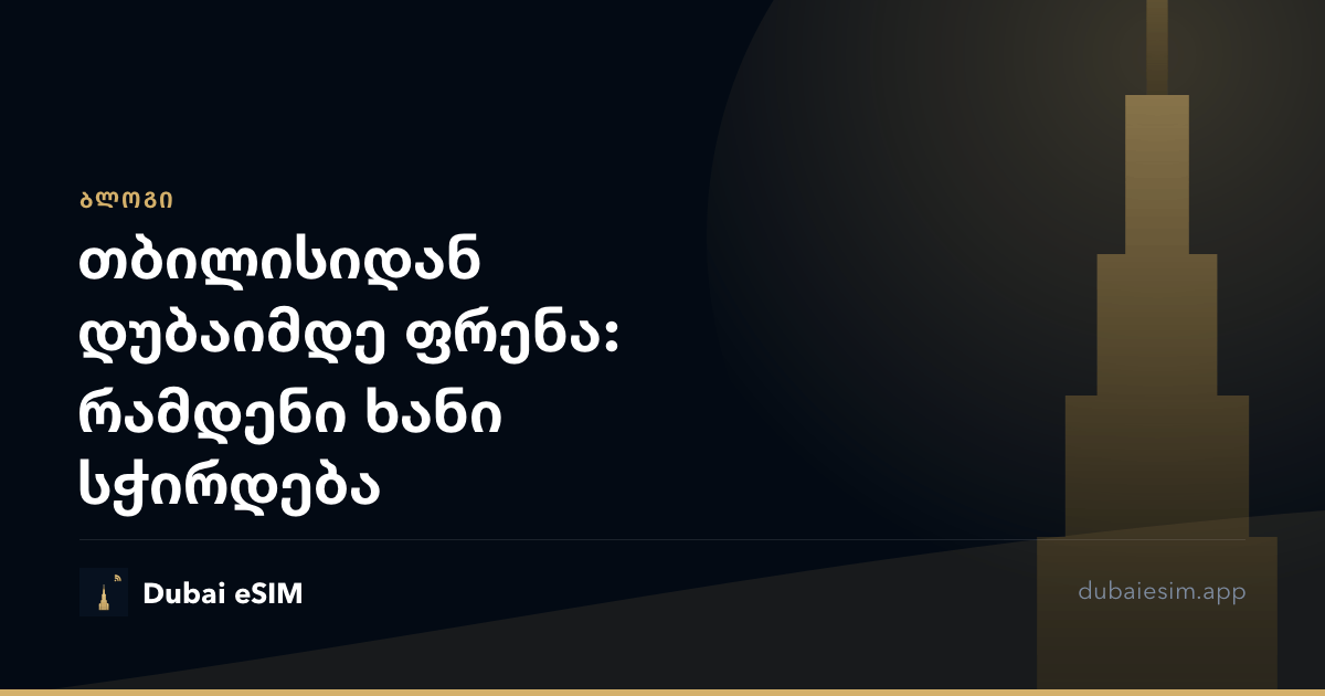 თბილისიდან დუბაიმდე ფრენა: რამდენი ხანი სჭირდება
