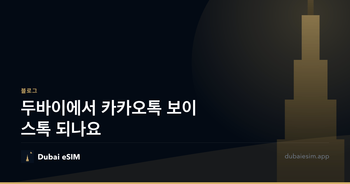 두바이에서 카카오톡 보이스톡 되나요