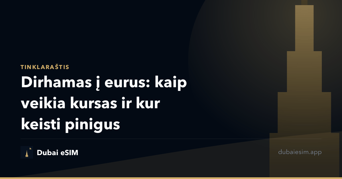 Dirhamas į eurus: kaip veikia kursas ir kur keisti pinigus