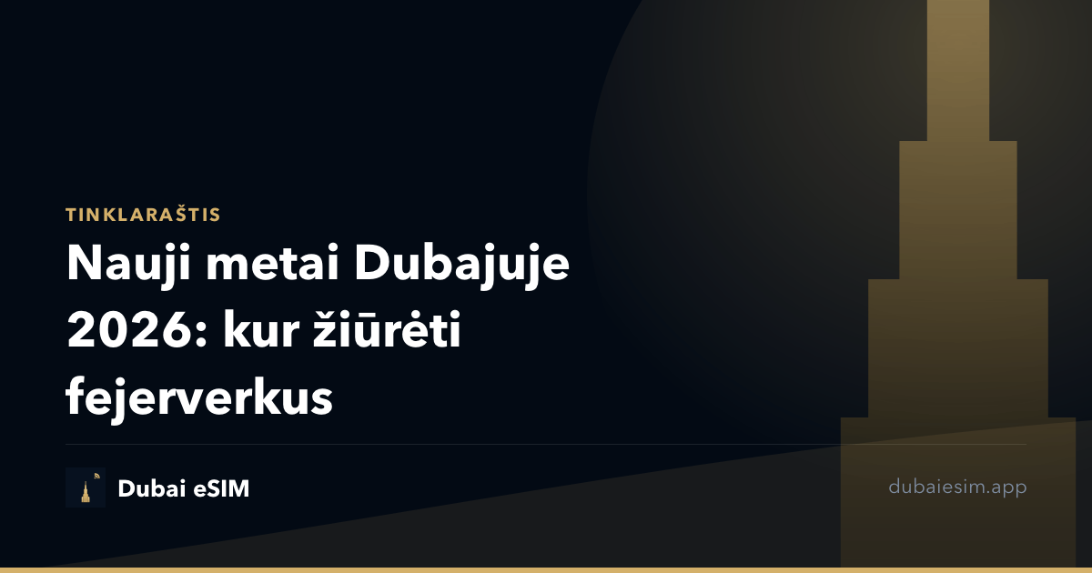 Nauji metai Dubajuje 2026: kur žiūrėti fejerverkus