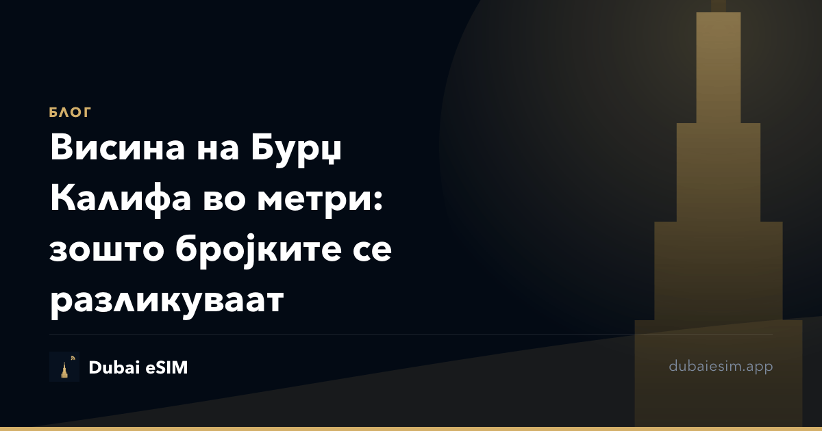 Висина на Бурџ Калифа во метри: зошто бројките се разликуваат