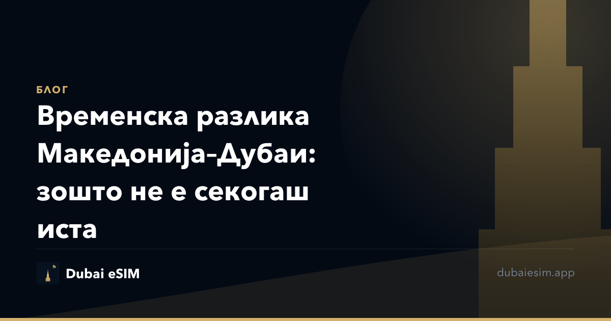 Временска разлика Македонија–Дубаи: зошто не е секогаш иста