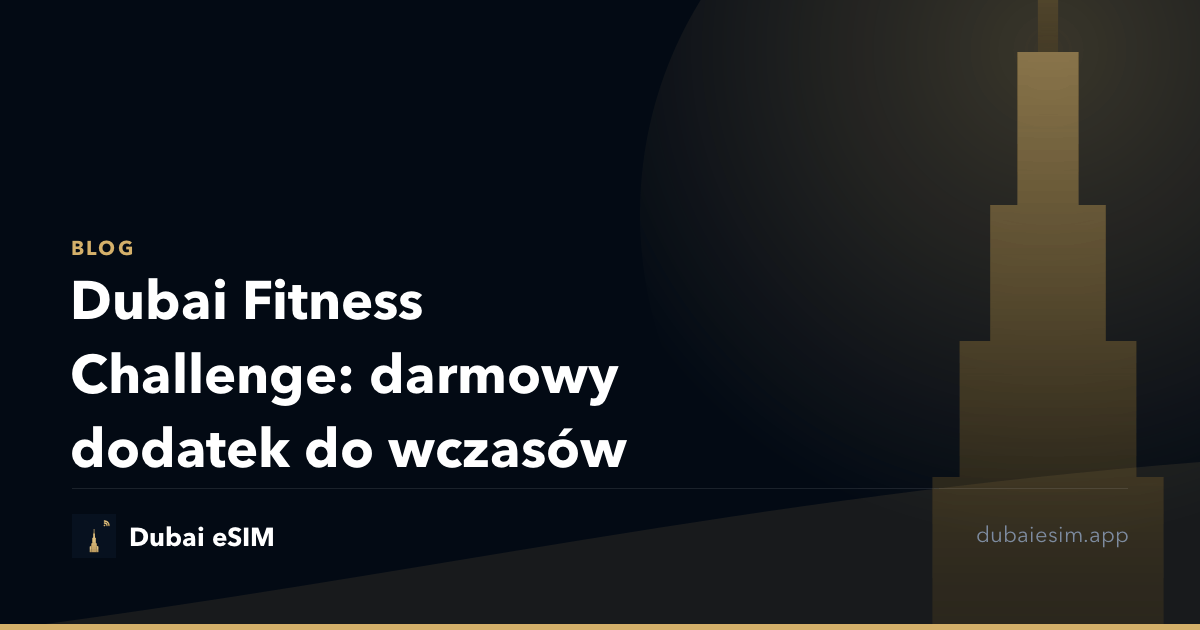 Dubai Fitness Challenge: darmowy dodatek do wczasów