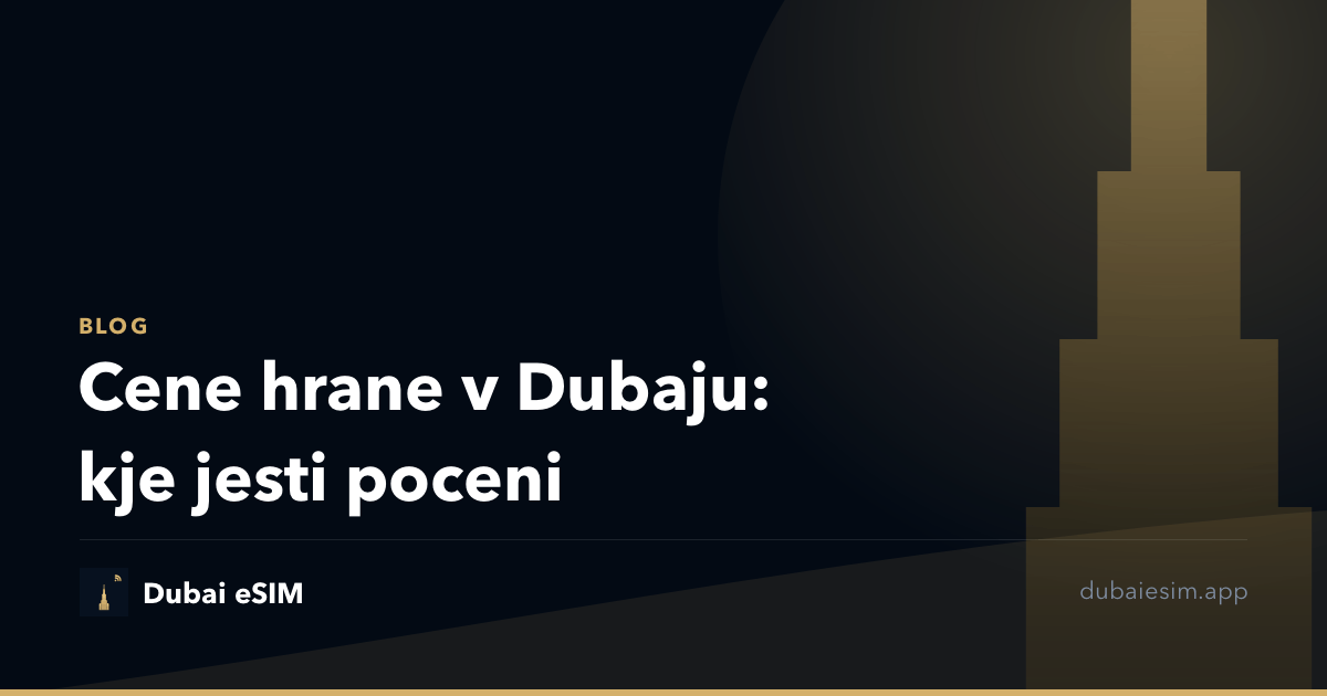 Cene hrane v Dubaju: kje jesti poceni
