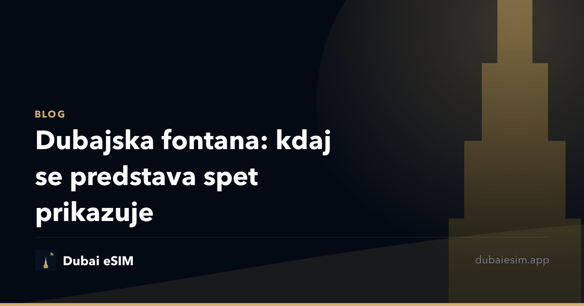 Dubajska fontana: kdaj se predstava spet prikazuje