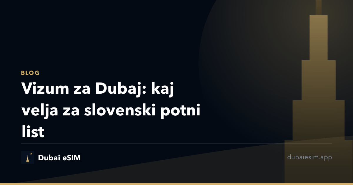 Vizum za Dubaj: kaj velja za slovenski potni list
