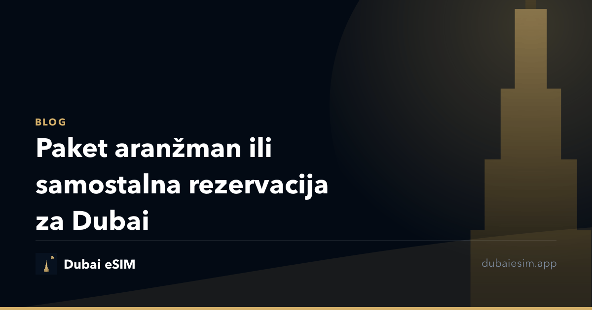 Paket aranžman ili samostalna rezervacija za Dubai