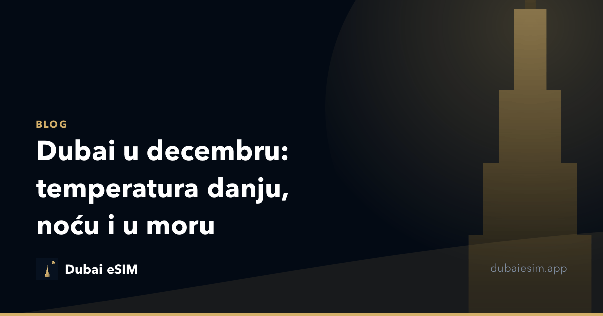Dubai u decembru: temperatura danju, noću i u moru