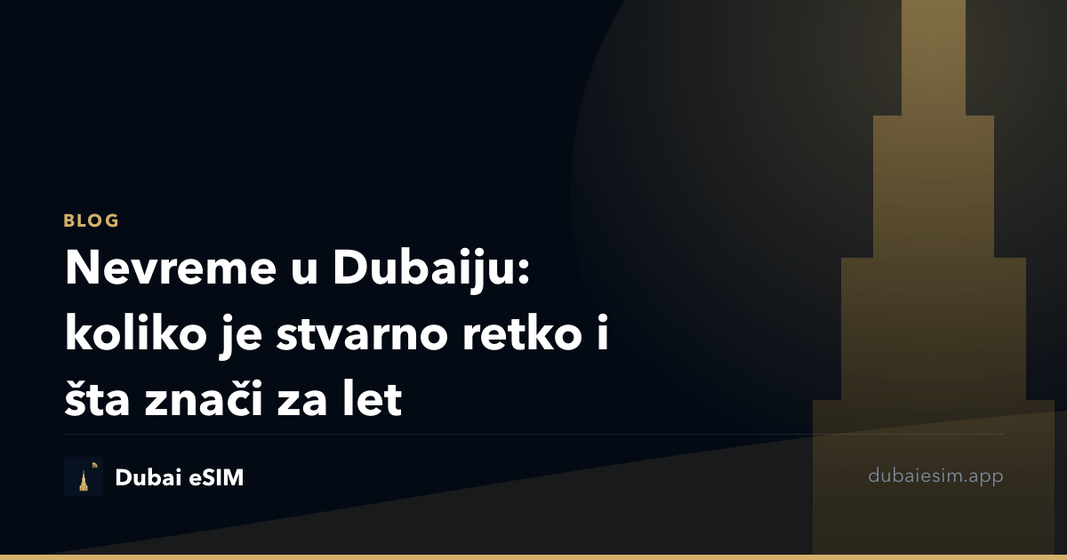 Nevreme u Dubaiju: koliko je stvarno retko i šta znači za let