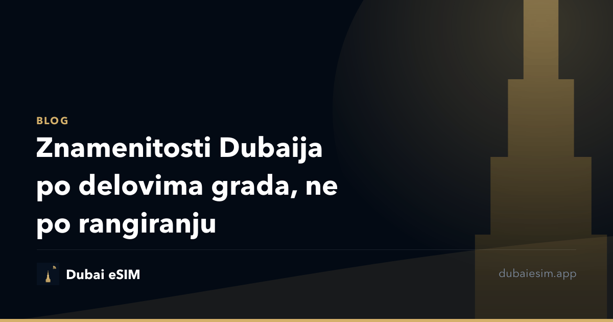 Znamenitosti Dubaija po delovima grada, ne po rangiranju