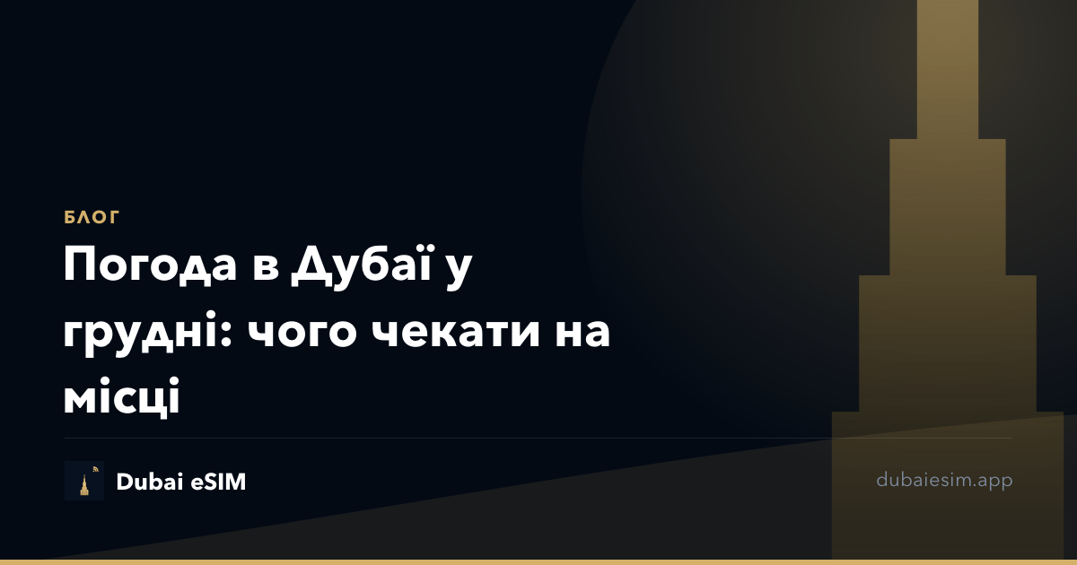 Погода в Дубаї у грудні: чого чекати на місці