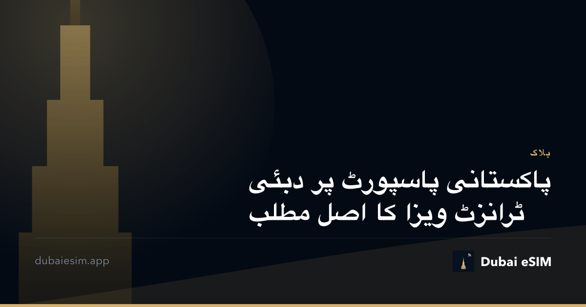 پاکستانی پاسپورٹ پر دبئی ٹرانزٹ ویزا کا اصل مطلب