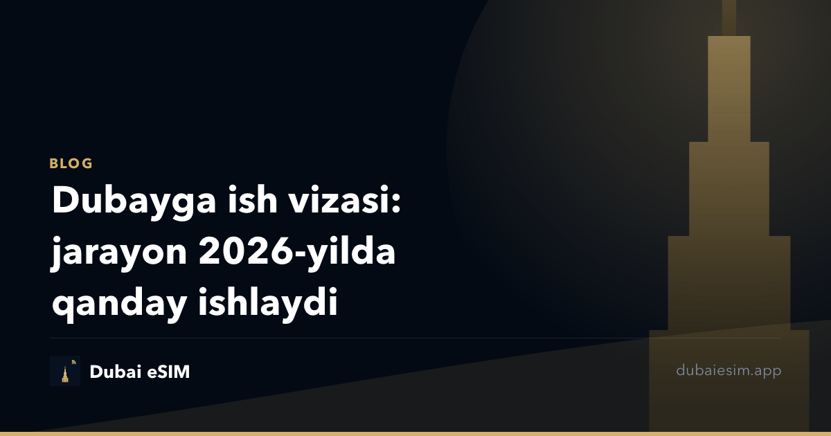 Dubayga ish vizasi: jarayon 2026-yilda qanday ishlaydi